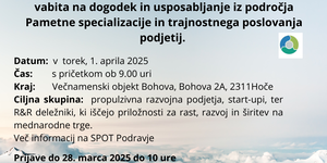 Vabilo na dogodek in usposabljanje »Pametna specializacija – priložnost za podjetja v Podravski regiji«