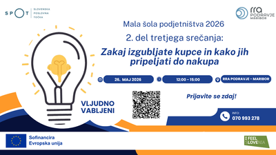 2. del usposabljanja »ANALIZA TRGA IN PRODAJA« v okviru Male šole podjetništva 2026